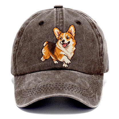 Pixel Art Corgi Classic Cap – Brown
