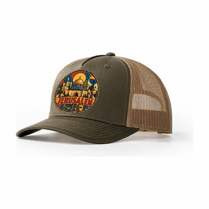 Bauhaus Jerusalem Poster Mark Jerusalem Trucker Hat – Olive Khaki
