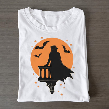 Balcony Vampire Full Moon Classic T-shirt – White