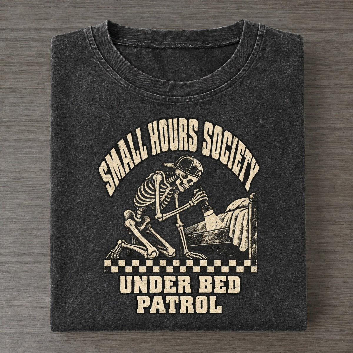Monster Check Small Hours Society Vintage T-shirt – Black