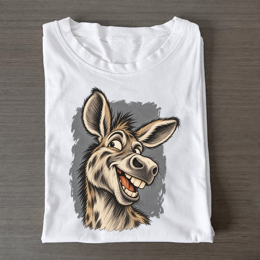 Donkey Expressive Portrait Wild Grin Gallery Classic T-shirt – White