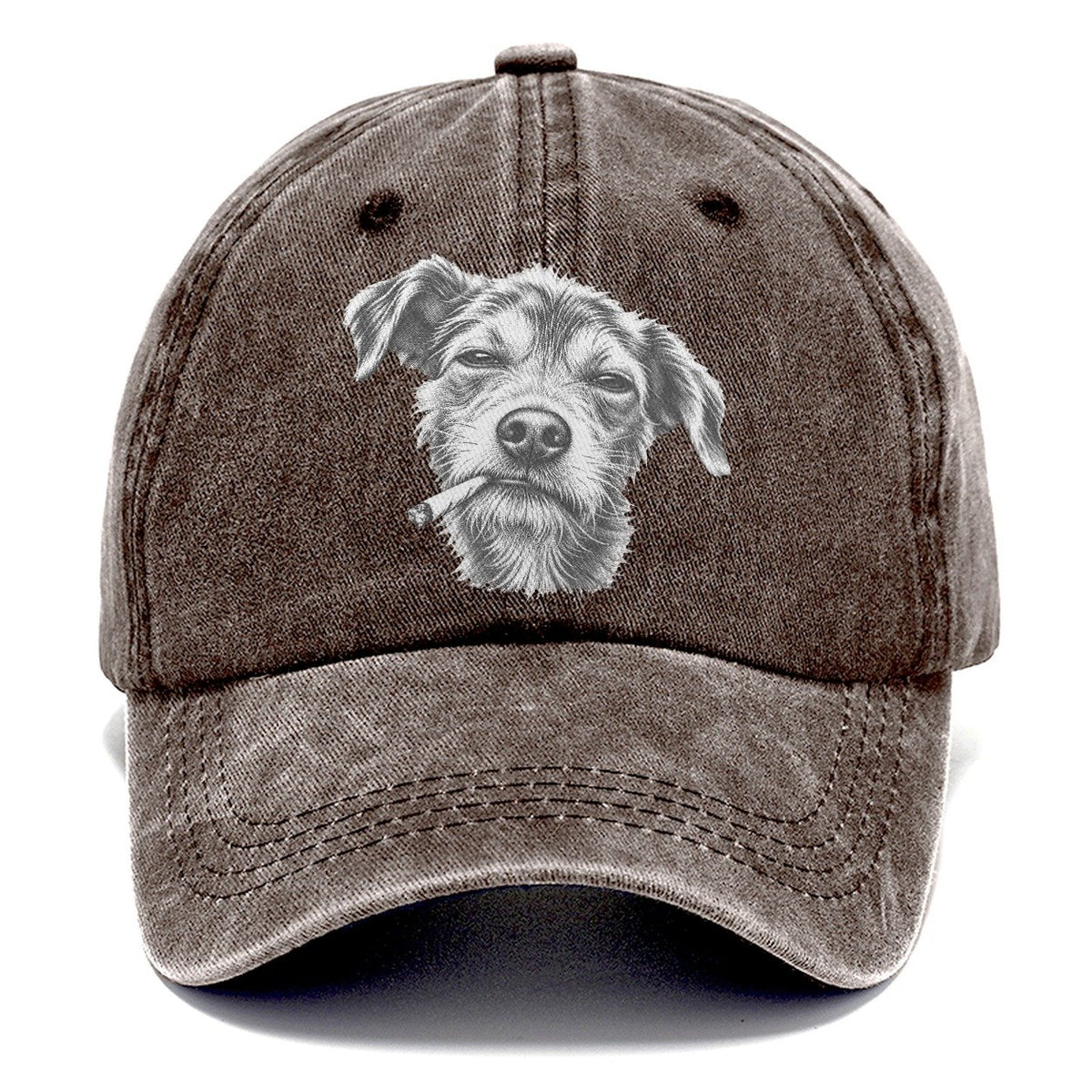 Mixed Breed Mutt A Loosely Hand Rolled Cigarette Smoking Dogs Smoking Dogs Portraits Classic Cap – Brown