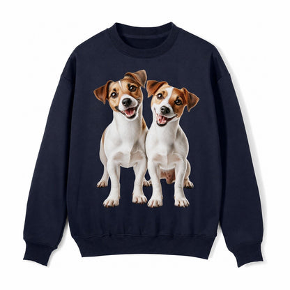 Two Jack Russels Fleece Sweatshirt – Navy Blue