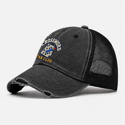 Crossword Fan Club Washed Trucker Hat – Black