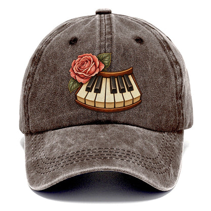Piano And Garden Rose Character Club Classic Cap – Brown