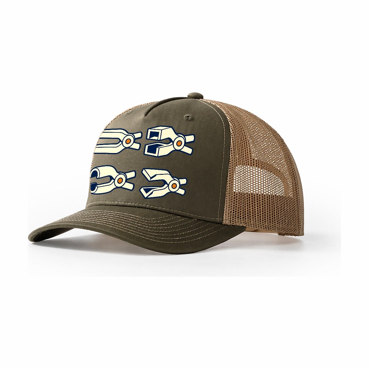 Tongs Jaw Family Blacksmithing Trucker Hat – Olive Khaki