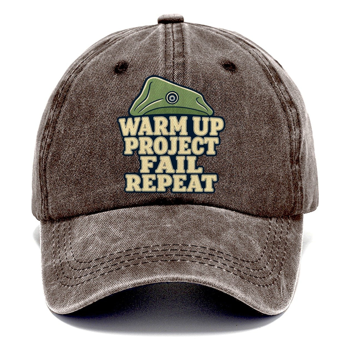Warm Up Project Fail Repeat Rock Climbing Classic Cap – Brown