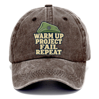 Warm Up Project Fail Repeat Rock Climbing Classic Cap – Brown