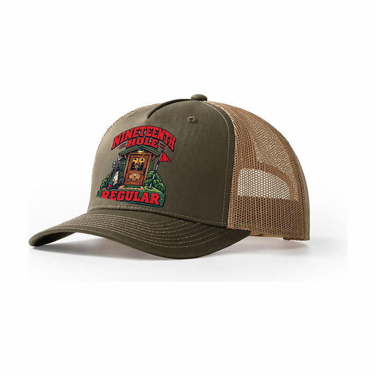 Nineteenth Hole Regular Golf Life Trucker Hat – Olive Khaki