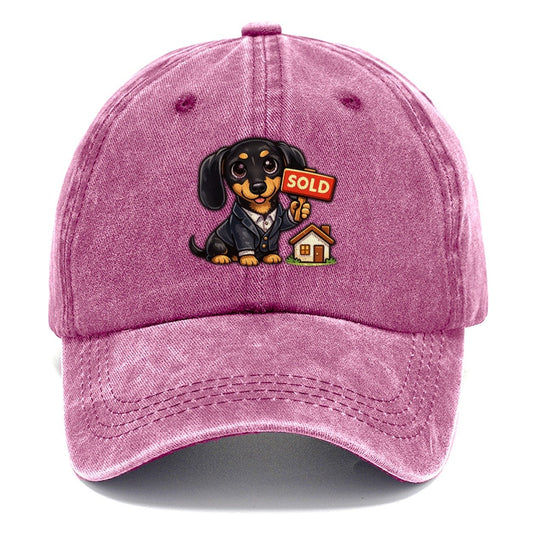 Dachshund Realtor Sold Sign Classic Cap – Dusty Rose