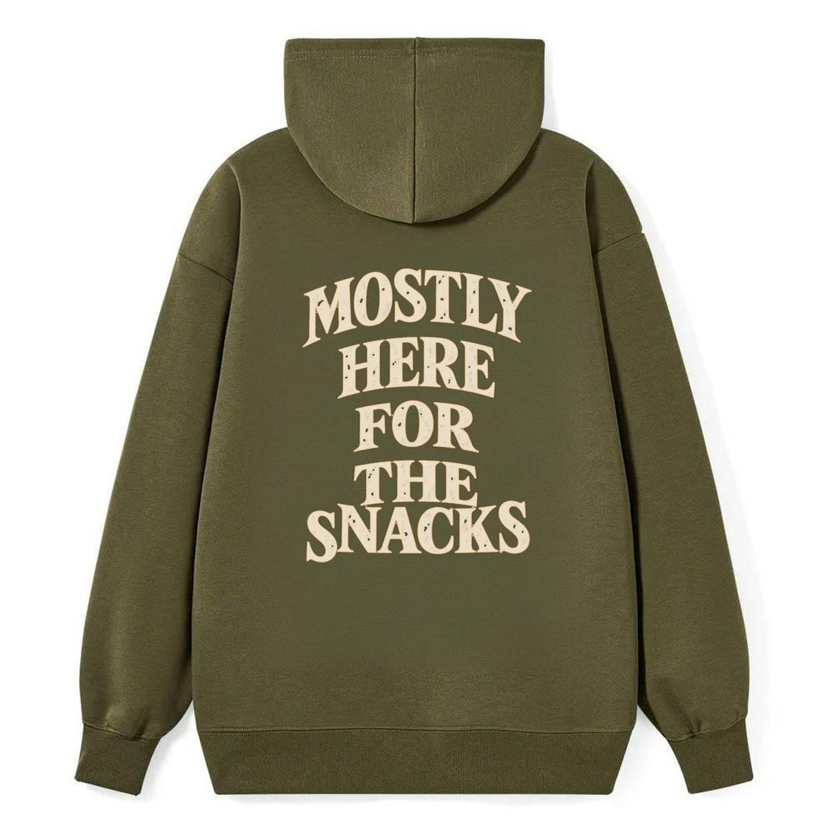 Mostly Here For The Snacks Quiet Statements Classic Pullover Hoodie – Armygreen