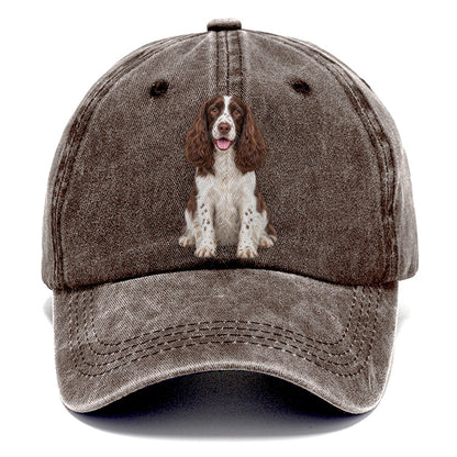 English Springer Spaniel Sitting Top Breeds Classic Cap – Brown