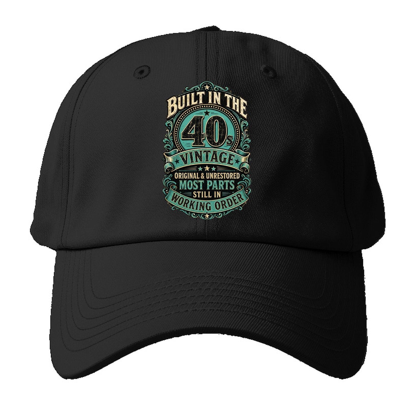 Built In The 40s Vintage Working Order Baseball Cap – Black