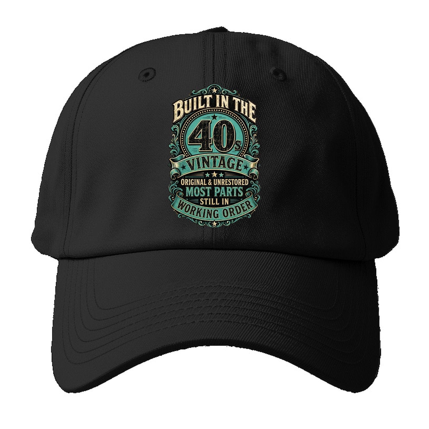 Built In The 40s Vintage Working Order Baseball Cap – Black