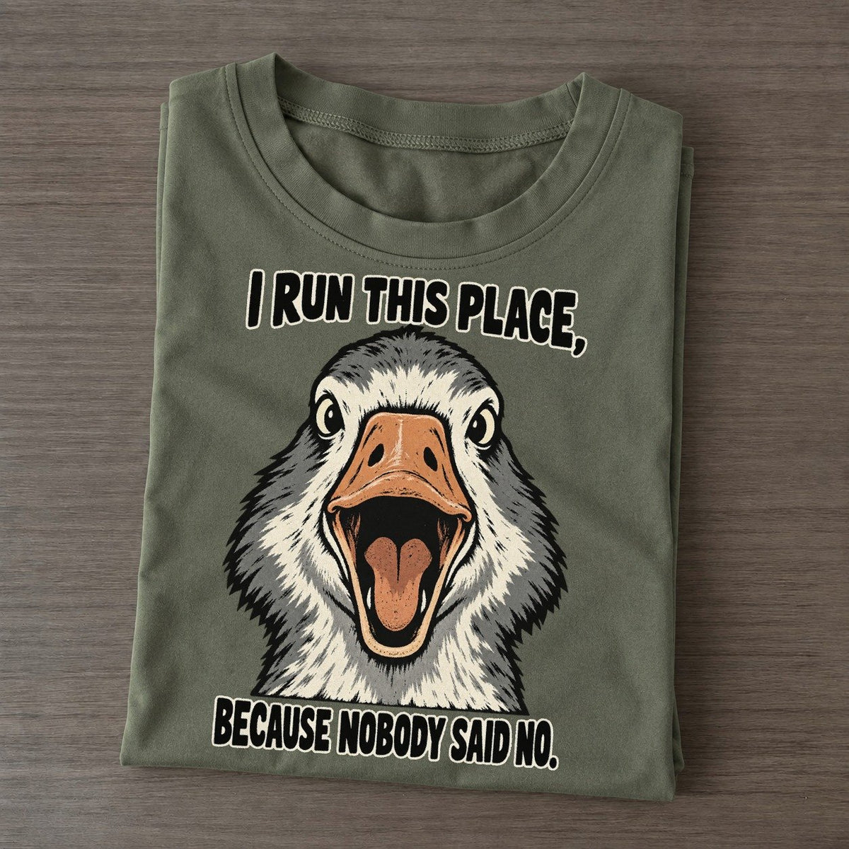 I Run This Place Feral Logic Classic T-shirt – Army Green