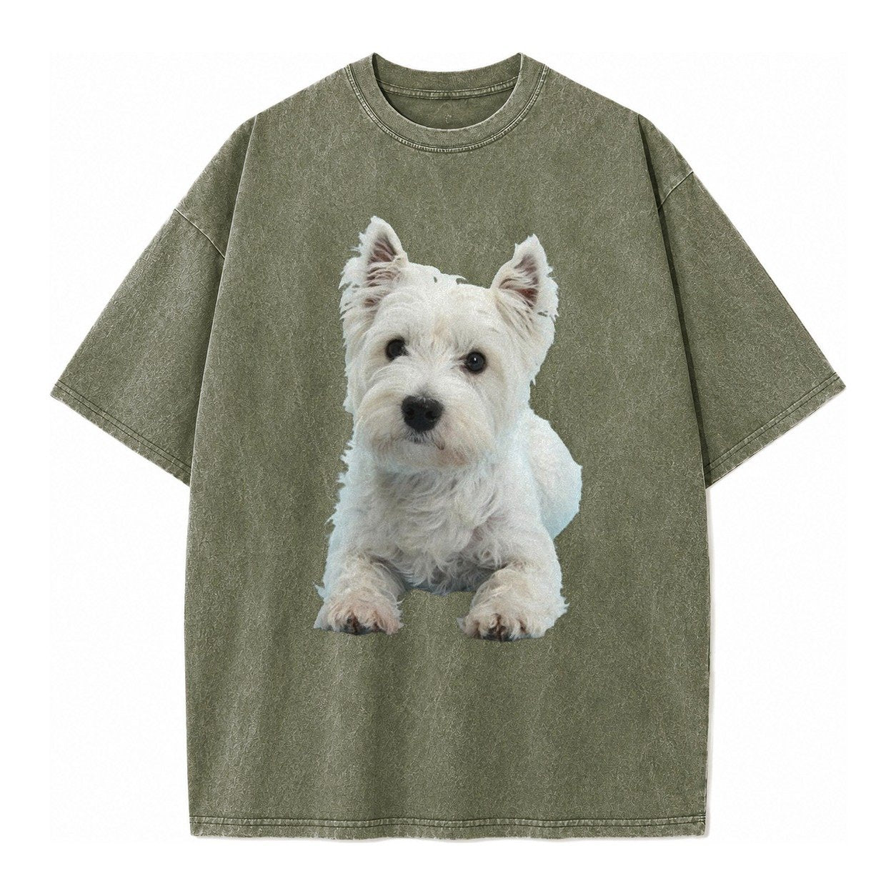 West Highland White Terrier Vintage T-shirt – Army Green