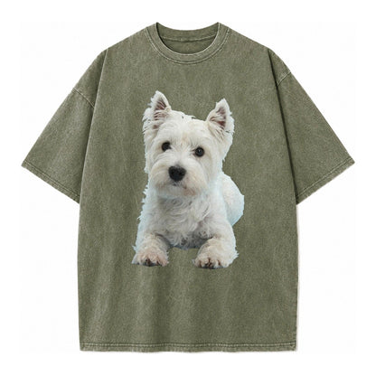 West Highland White Terrier Vintage T-shirt – Army Green