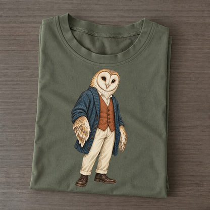 Barn Owl Wardrobe Portrait Wild Wardrobe Portraits Classic T-shirt – Army Green