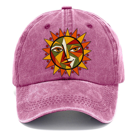 Geometric Sun Face Classic Cap – Dusty Rose