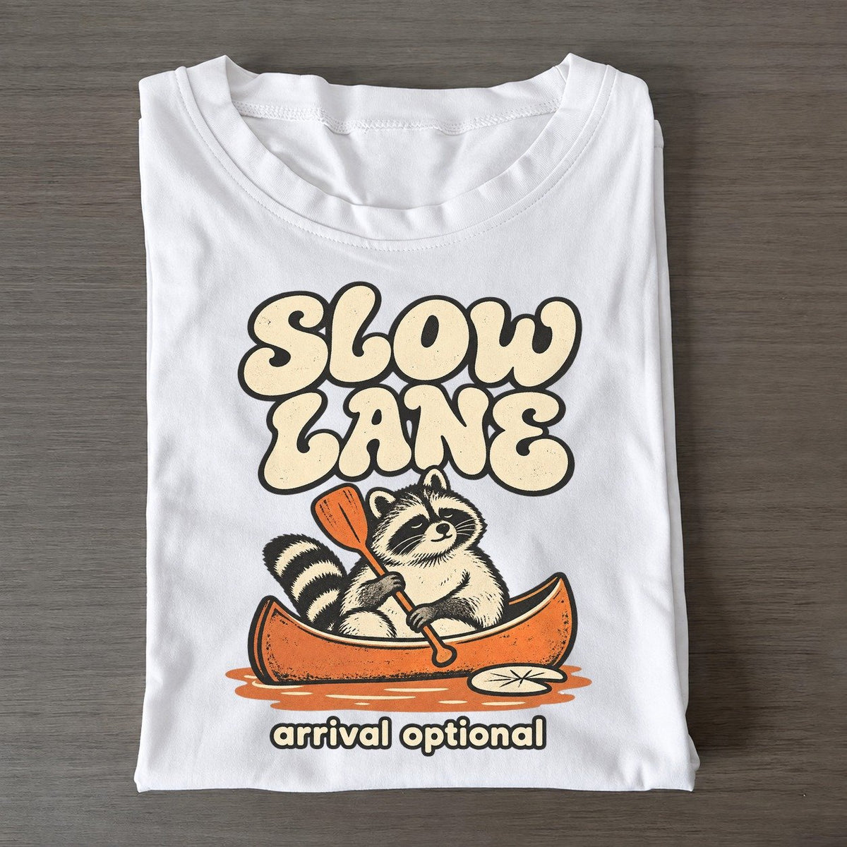 Slow Lane Raccoons Off Duty Classic T-shirt – White