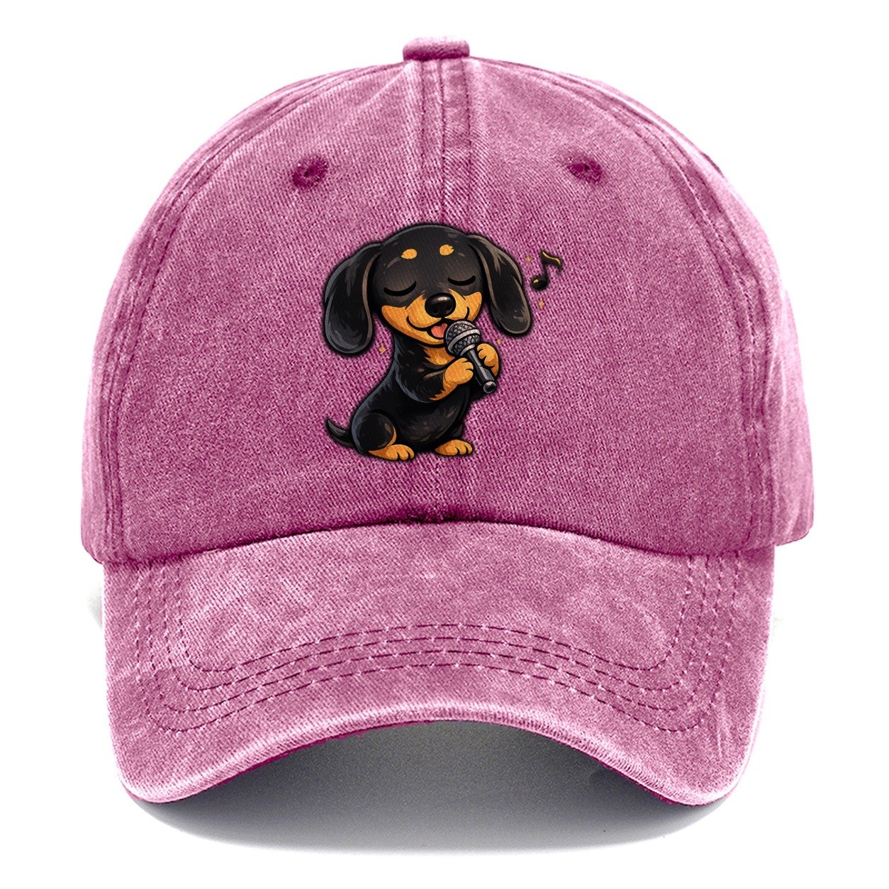 Singing Dachshund Karaoke Classic Cap – Dusty Rose