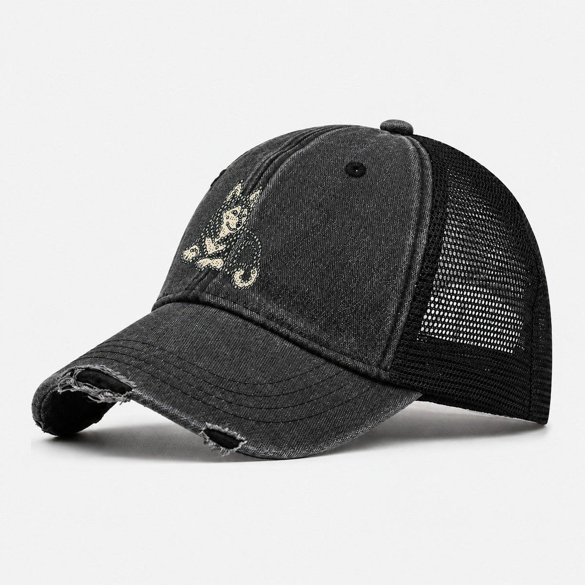 Husky Rest Washed Trucker Hat – Black