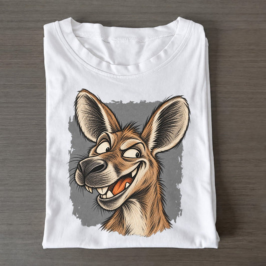 Kangaroo Expressive Portrait Wild Grin Gallery Classic T-shirt – White