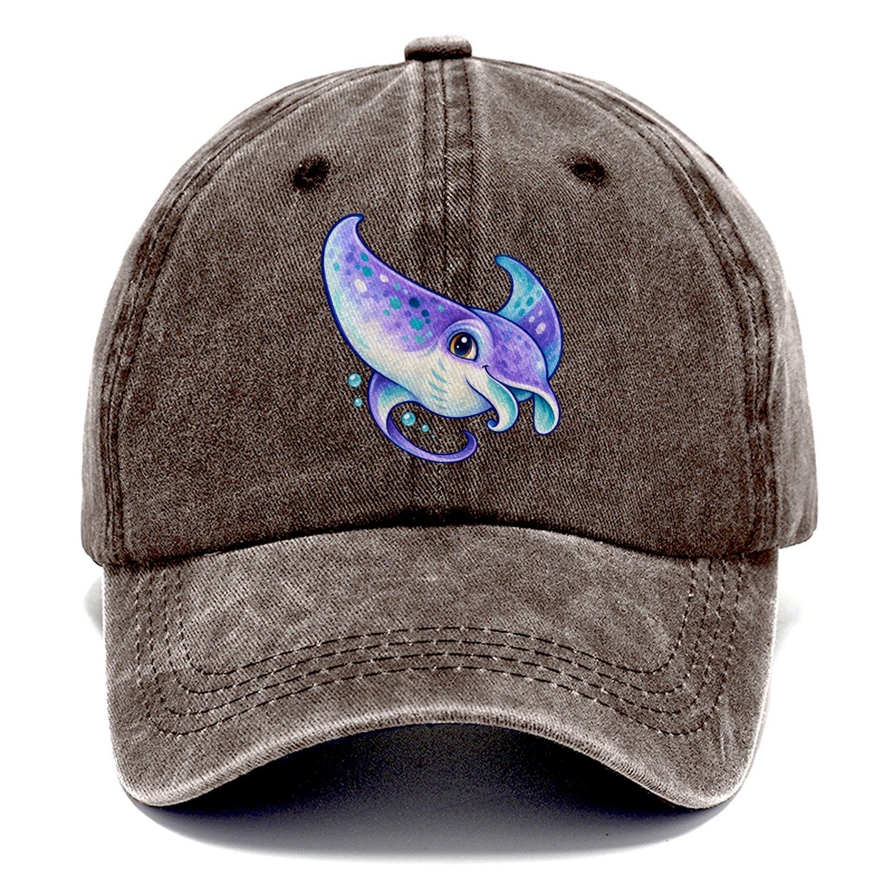 Manta Ray Barrel Turn Sea Sprite Classic Cap – Brown