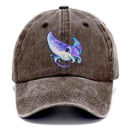 Manta Ray Barrel Turn Sea Sprite Classic Cap – Brown