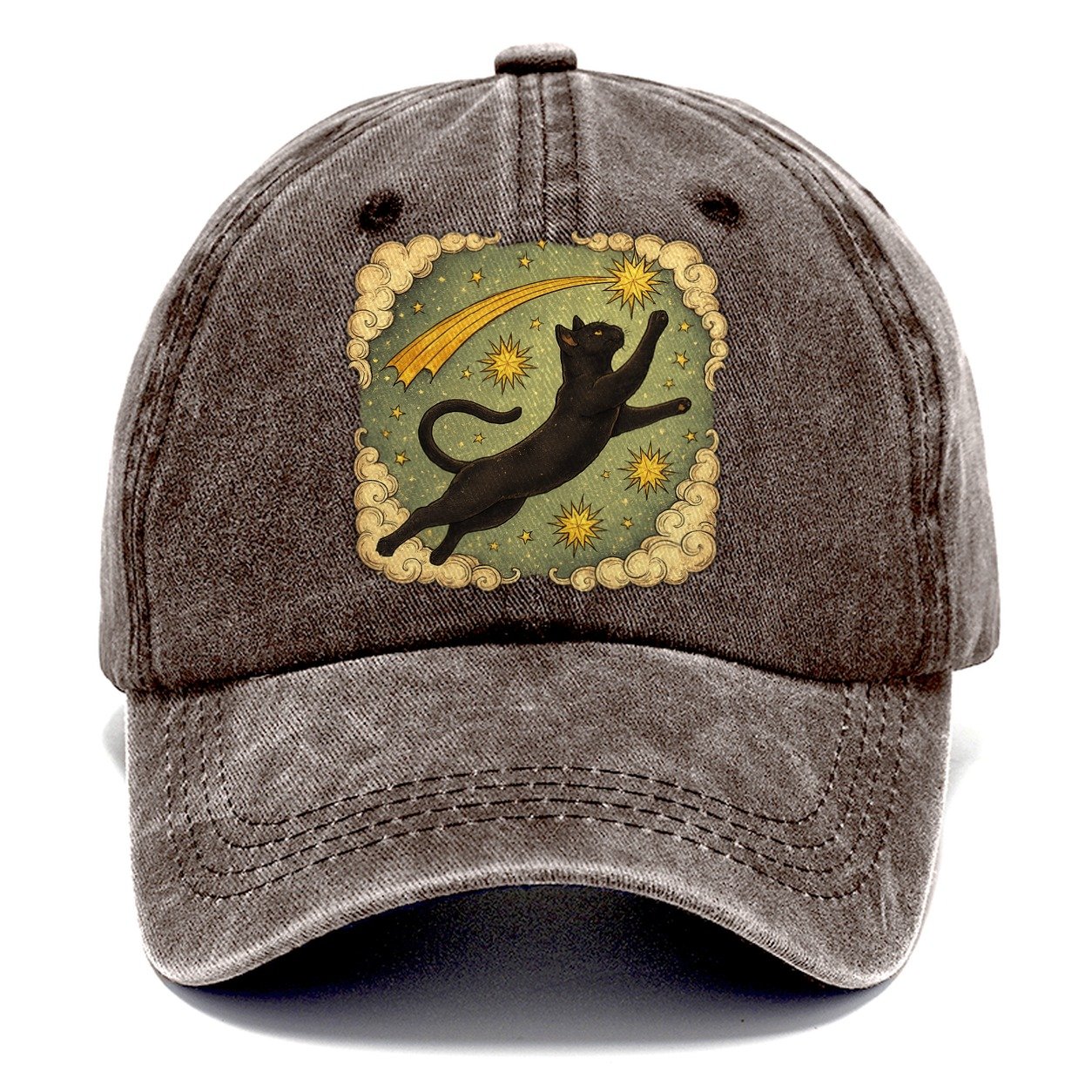 Celestial Black Cat Classic Cap – Brown