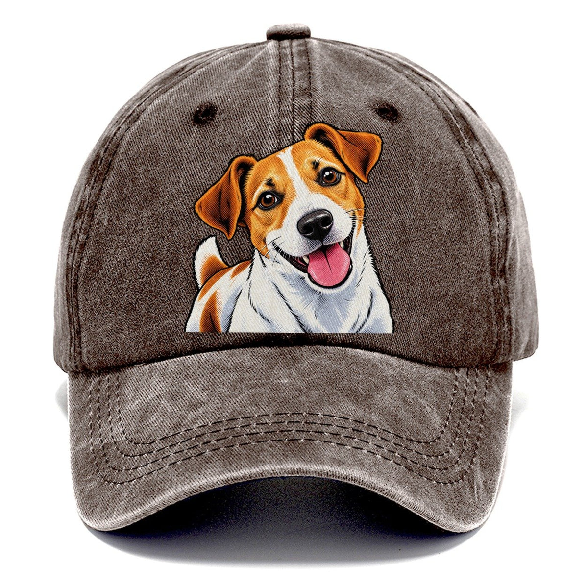 Happy Jack Russell Terrier Portrait Classic Cap – Brown