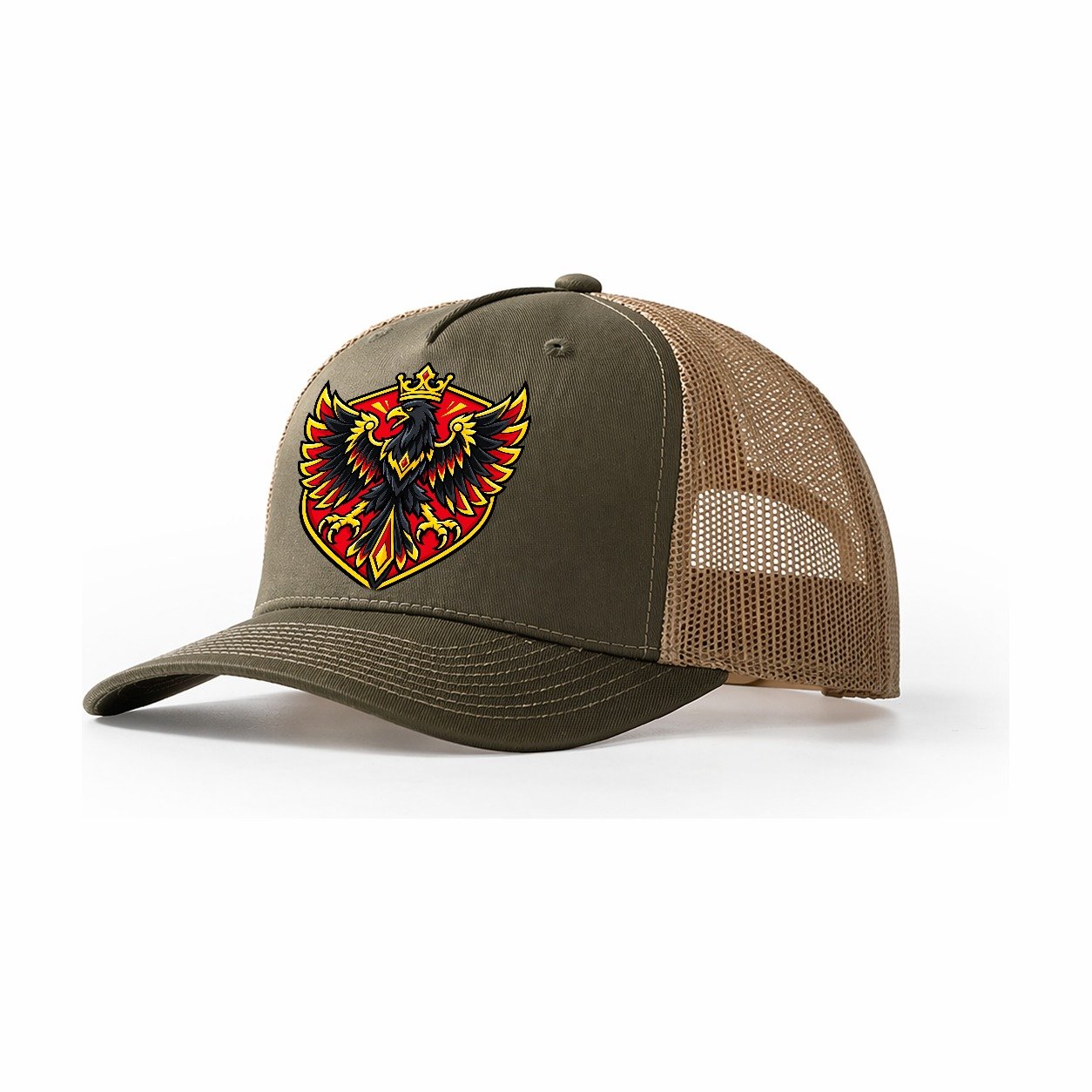 Germany Minimal Emblem Country Logos Trucker Hat – Olive Khaki