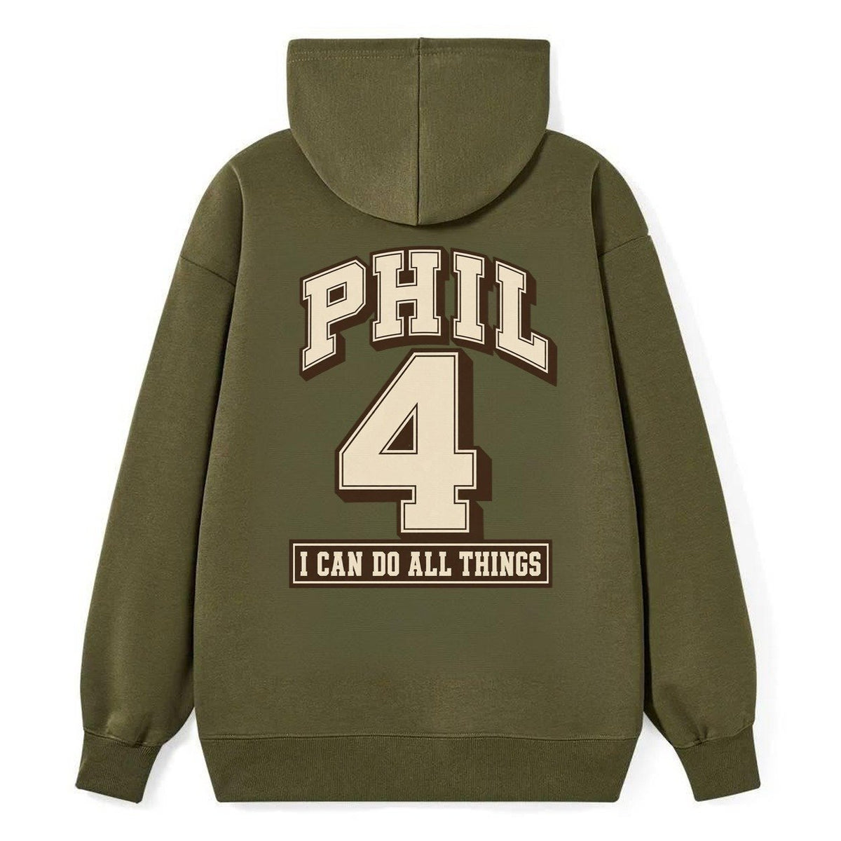 Philippians 4 Varsity Chapel Varsity Classic Pullover Hoodie – Armygreen