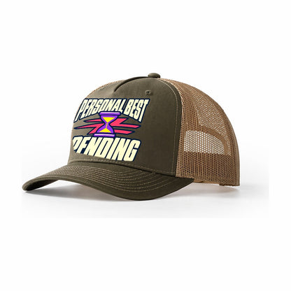 Personal Best Pending 90S Running Clubs Trucker Hat – Olive Khaki