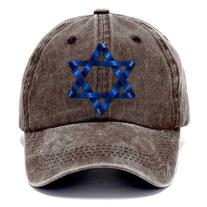 Star Of David Single Line Judaism Heritage Classic Cap – Brown