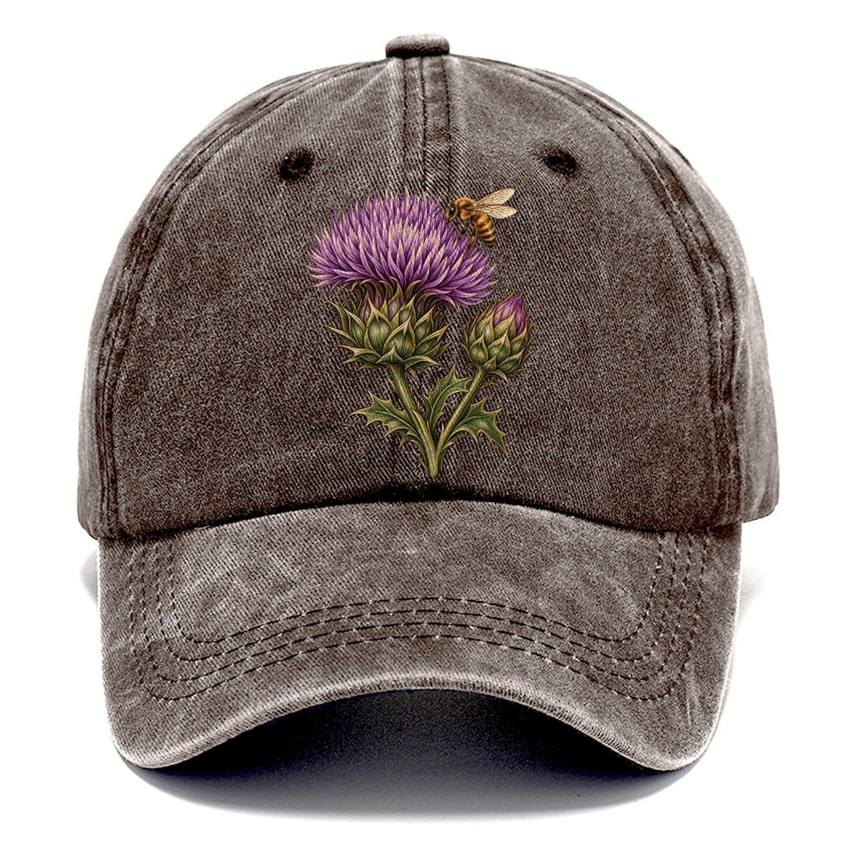 Thistle Bud And Honeybee Pastimes Companions Classic Cap – Brown