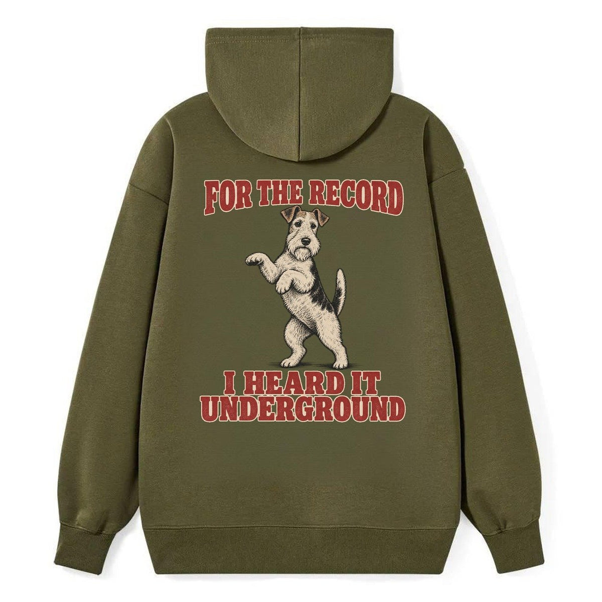 Wire Fox Terrier Dog Declarations Classic Pullover Hoodie – Armygreen
