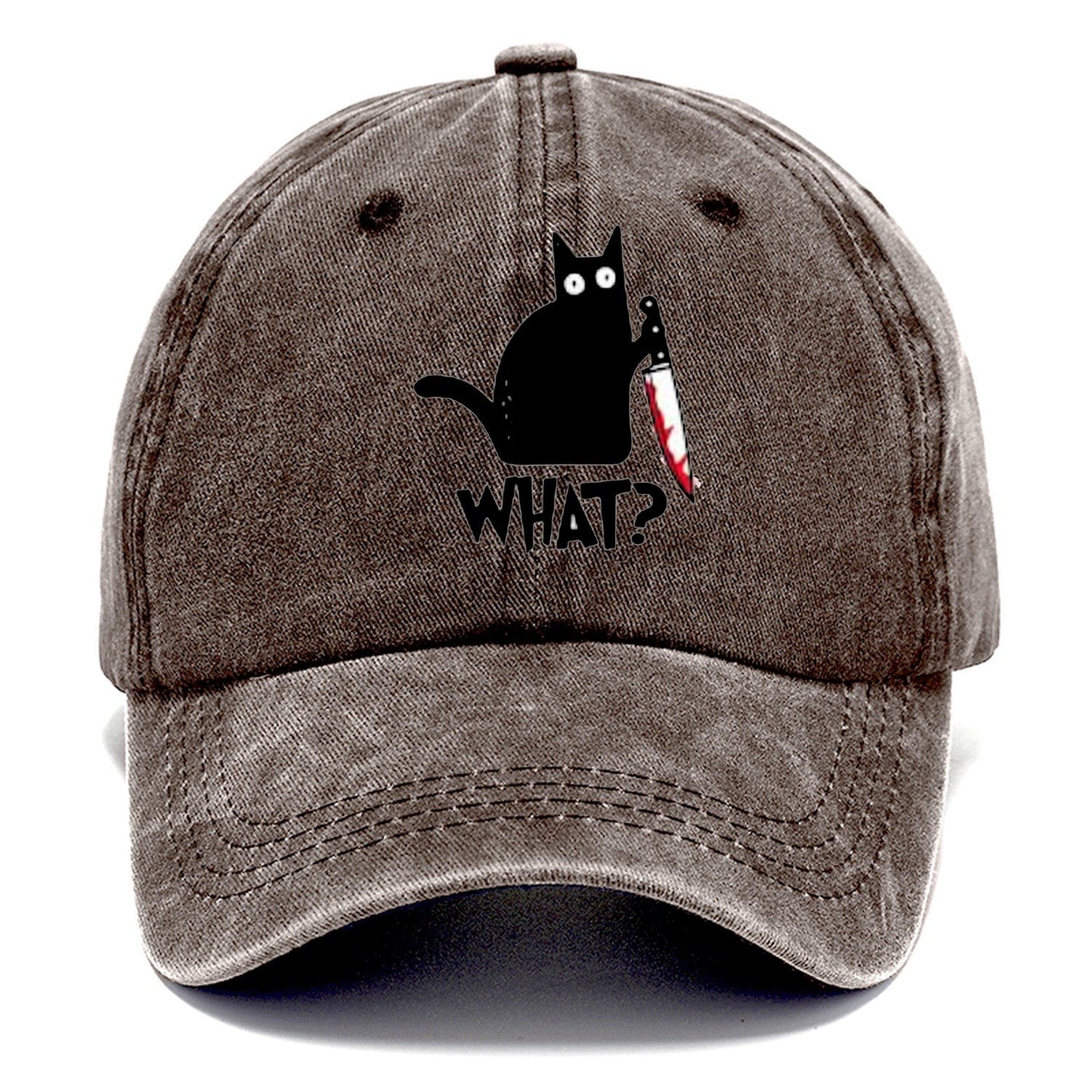Black Cat What? Classic Cap – Brown