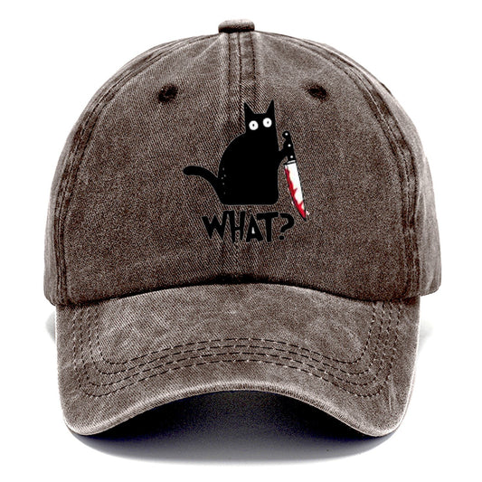 Black Cat What? Classic Cap – Brown
