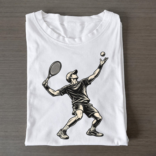 Tennis Trophy Serve Global Sports Ink Figures Classic T-shirt – White
