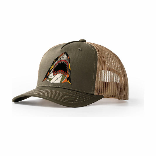 Great Shark Rising Trucker Hat – Olive Khaki