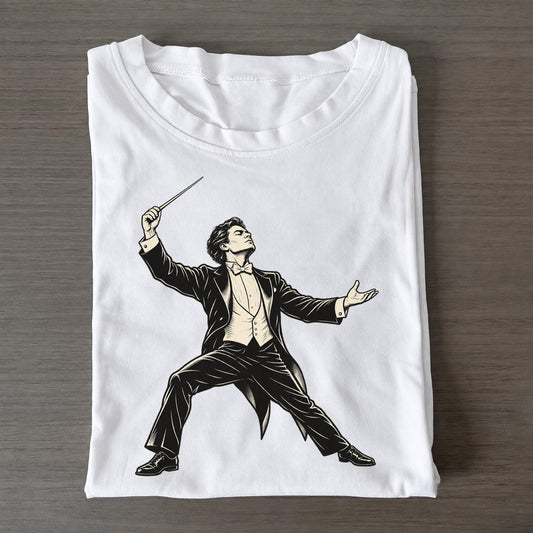 Conductor Closing Fermata Global Music Ink Figures Classic T-shirt – White