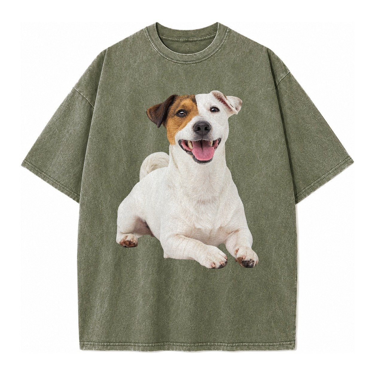Jack Russell Terrier Dog Vintage T-shirt – Army Green