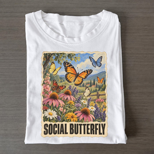 Butterfly Social Butterfly Animal Puns Vol. 2 Classic T-shirt – White