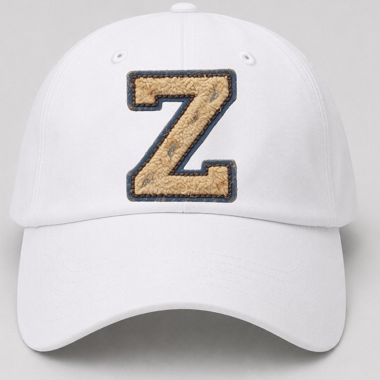 Varsity Chenille Z Monogram Baseball Cap – White