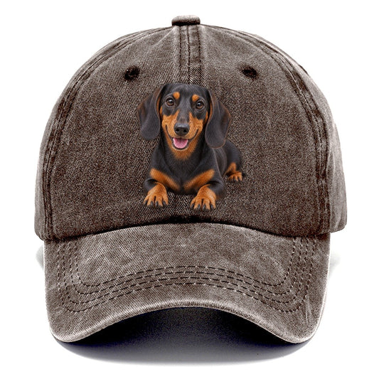 Dachshund Lying Down Top Breeds Classic Cap – Brown