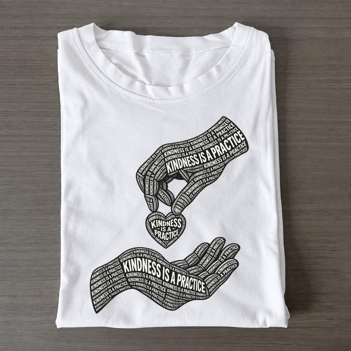 Heart Held Gently Phrase Silhouette Classic T-shirt – White