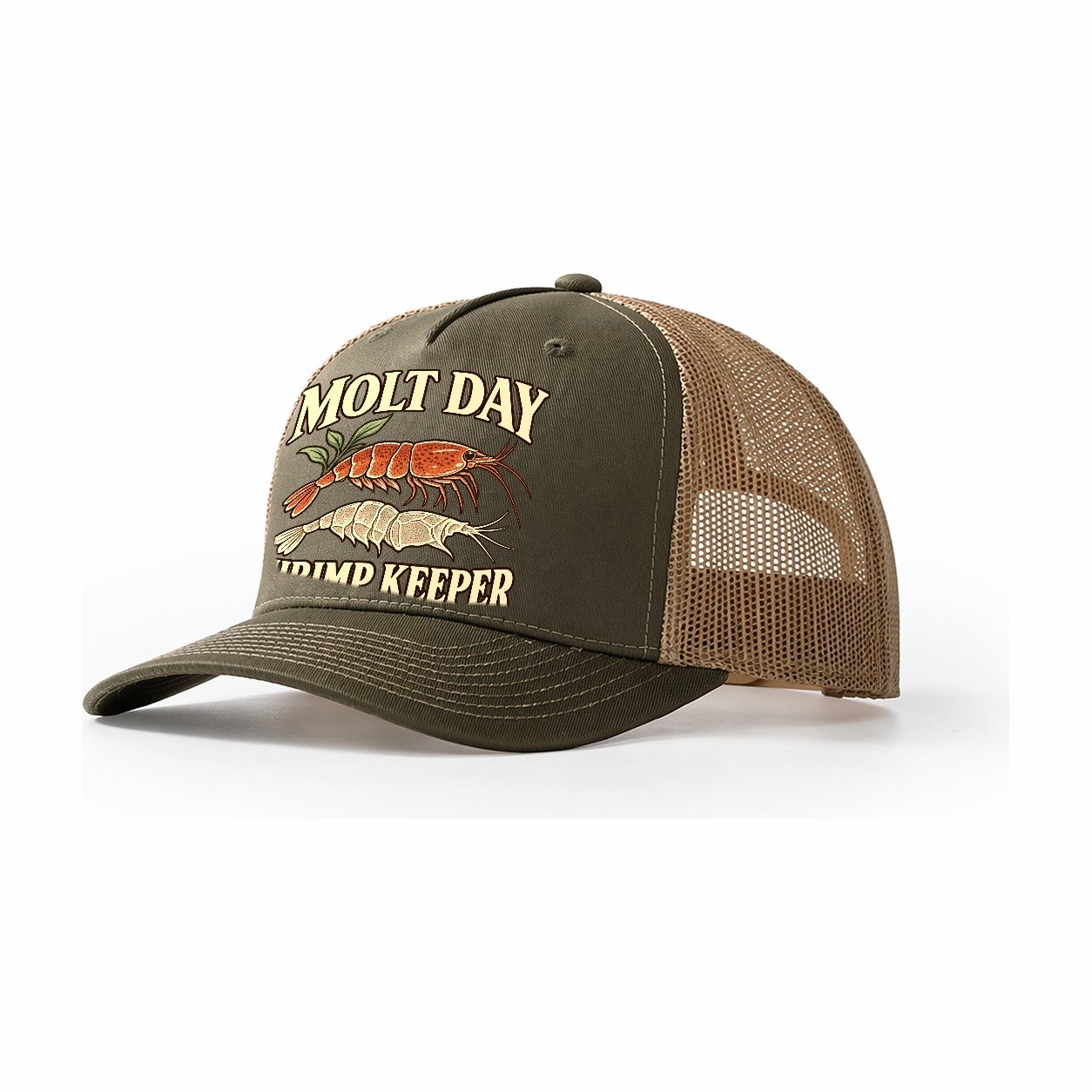 Molt Day Shrimp Keeper Aquarium Keeping Trucker Hat – Olive Khaki