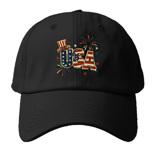 Usa Embroidery Patch Baseball Cap – Black