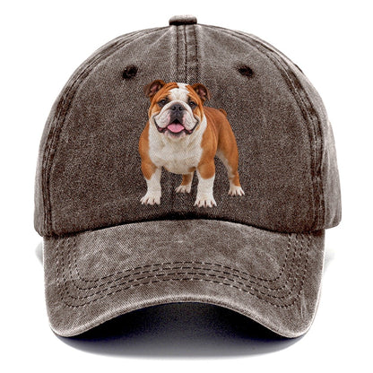 English Bulldog Standing Top Breeds Classic Cap – Brown